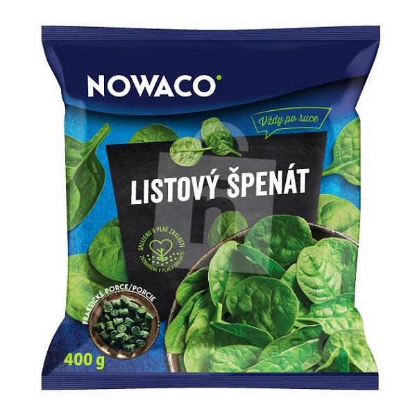 Špenát listový porcie hlbokozmrazený 400g Nowaco