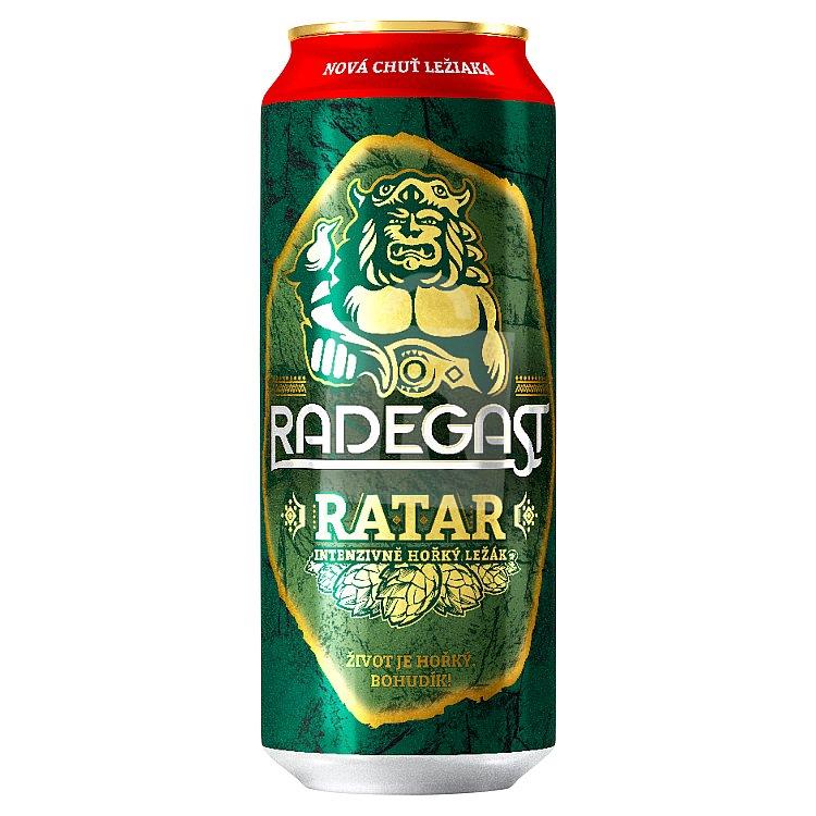 Pivo Ratar intenzívne horký ležiak svetlý 11° 4,3% 500ml Radegast