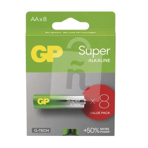 Batérie Super Q-Tech alkalické mignon AA LR6 1,5V 8ks GP