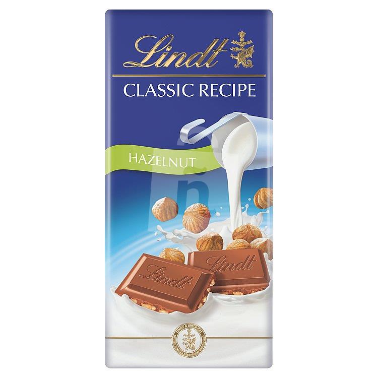 Čokoláda Classic Recipe mliečna s celými jadrami lieskových orieškov 100g Lindt