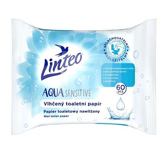 Vlhčený toaletný papier aqua sensitive 60ks Linteo