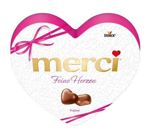 Dezert Merci fine Herzen mliečna čokoláda srdce 140g Storck