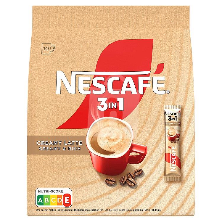 NESCAFÉ 3v1 Creamy Latte, instantná káva, 10 vrecúšok x 15 g (150 g)