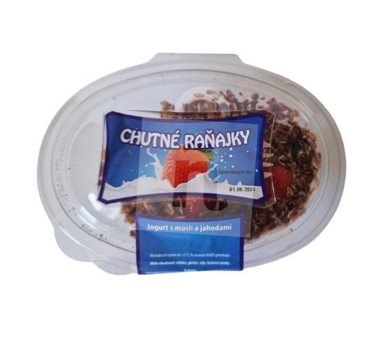 Chutné raňajky jogurt s müsli a jahody 200g ZDRAVÉ OVOCIE