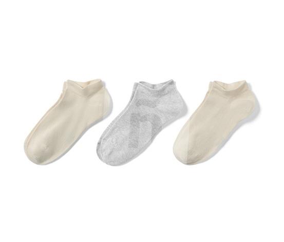 Ponožky detské krátke béžové, svetlosivé s melírom 35-38 3 páry Tchibo