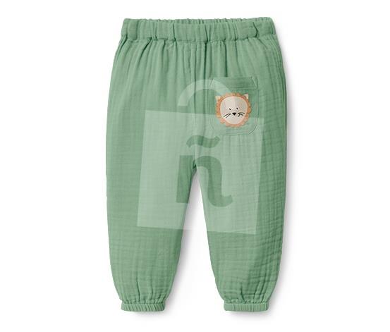 Nohavice detské tkané zelené 78/80 Tchibo