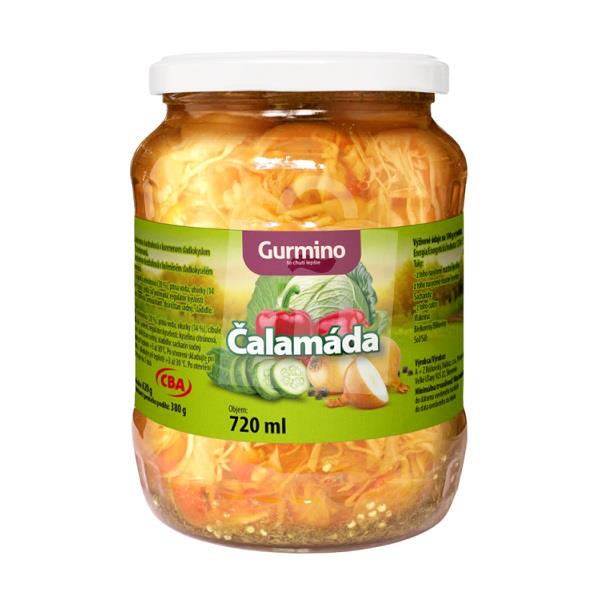 Čalamáda v sladkokyslom náleve 720ml / PP 380g / 620g Gurmino