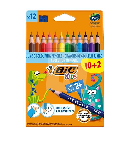 Pastelky trojboké Evolutio triangle 10+2ks Bic kids 