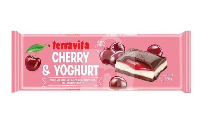 Čokoláda mliečna cherry & yoghurt 235g Terravita