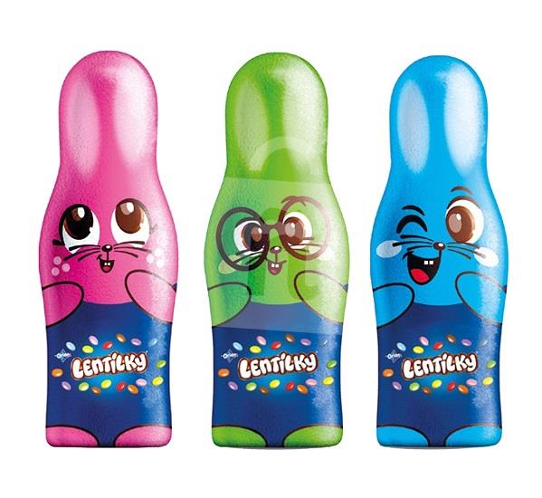 Figúrka čokoládová dutá Lentilky Zajačik z mliečnej čokolády 18,7g Orion