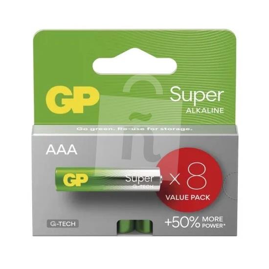 Batérie Super alkalické micro AAA LR03 1,5V 8ks GP