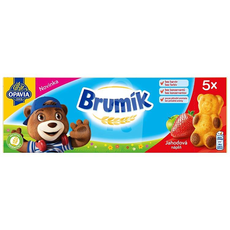 Jemné pečivo Brumík jahôdka s náplňou jablkovo-jahodovou 5x30g / 150g Opavia