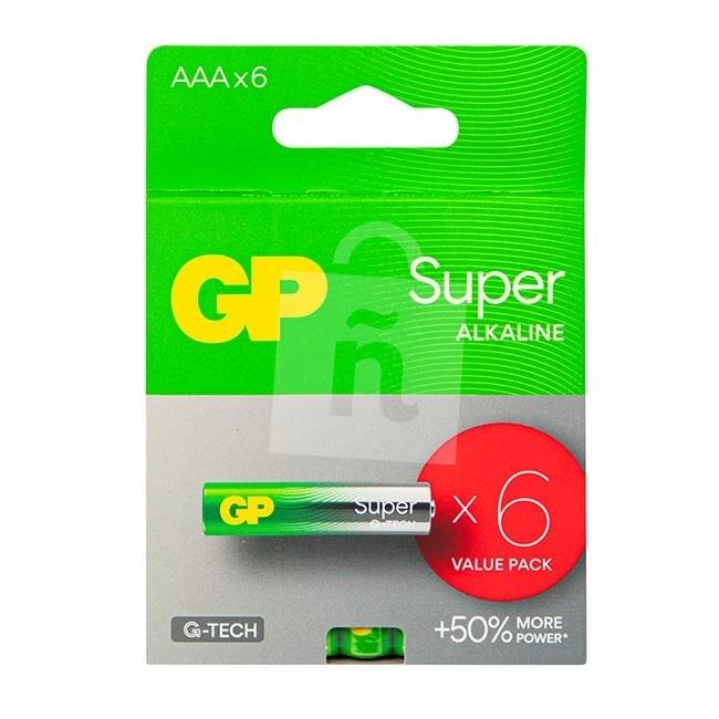 Batérie Super alkalické micro AAA LR03 1,5V 6ks GP