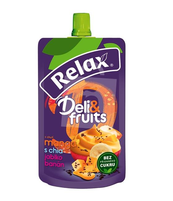 Kapsička pyré ovocné Deli & fruits s chia jablko-banán-mango 170g Relax
