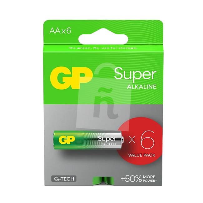 Batérie Super alkalické mignon AA LR6 1,5V 6ks GP
