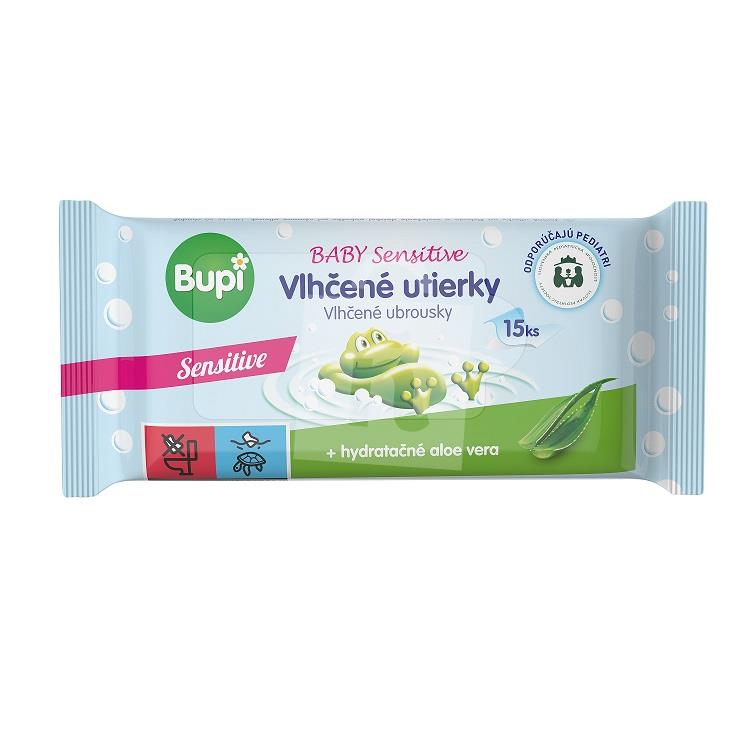 Vlhčené utierky Baby Sensitive aloe vera 15ks Bupi