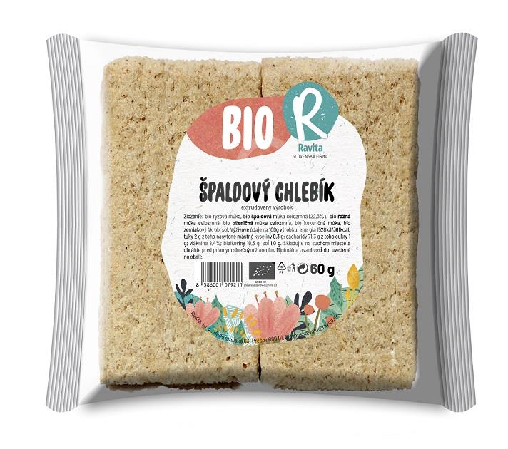 Chlebík Bio špaldový 60g Ravita