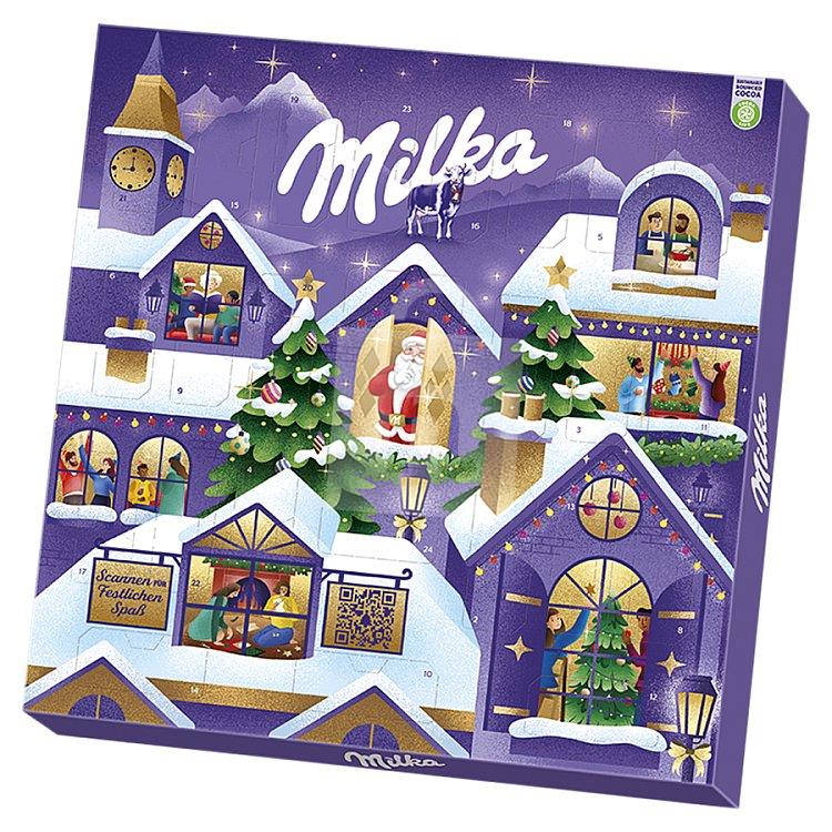 Adventný kalendár, Deluxe s krémovými čokoládovými guľôčkami 238g Milka