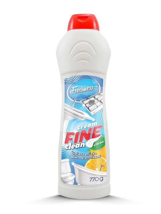 Čistiaci prášok krémový univerzálny Fine clean s mikrogranulkami citrón 770g CBA Freshness
