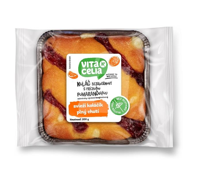 Koláč bezgluténový s príchuťou pomarančovou 200g Vitacelia