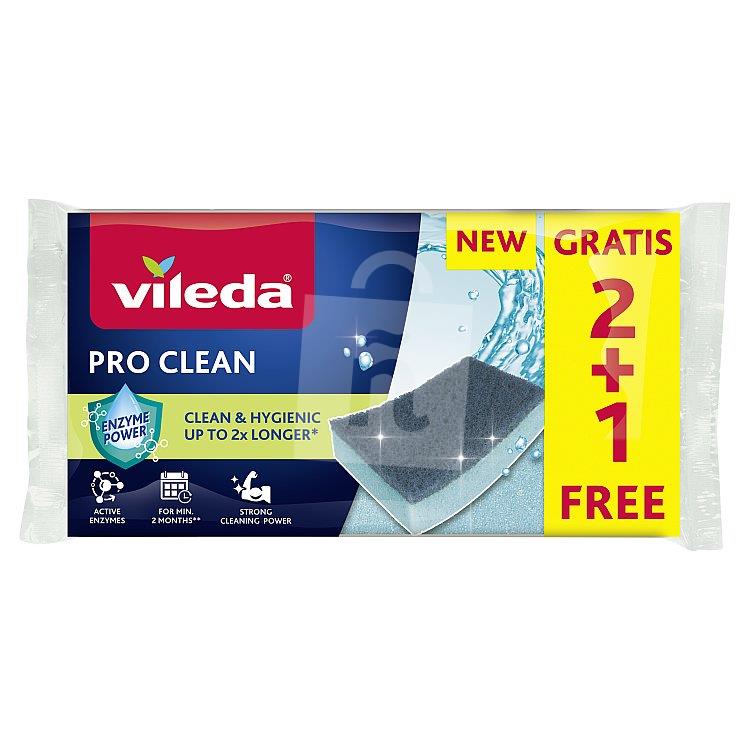 Hubka Pro Clean stredne vysoká hubka 2+1 ks gratis / 3 ks Vileda