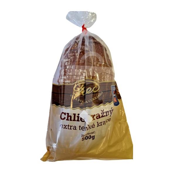 Chlieb Ražný extra tenké krajce krájaný, balený 500g TOPEC