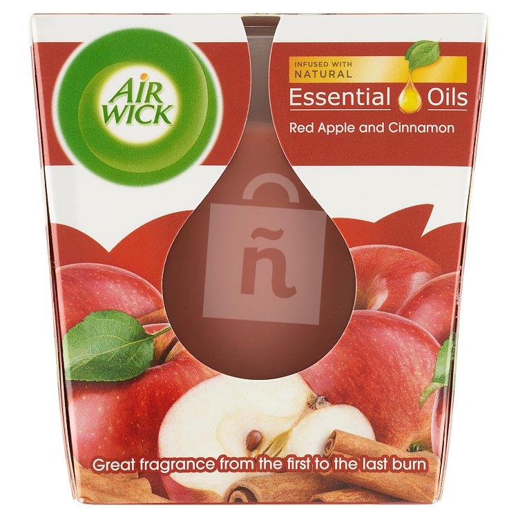 Sviečka vonná v skle Natural Essential Oils červené jablko a škorica 105g Air Wick