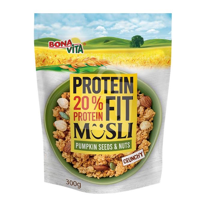 Müsli Protein Fit tekvica s orechmi 300g Bona Vita