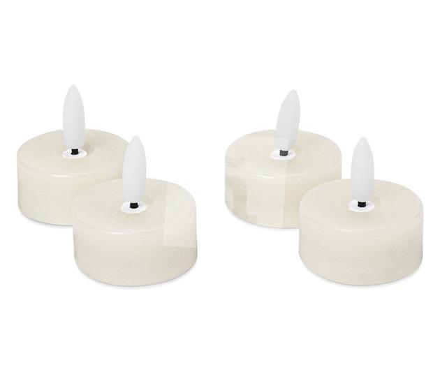 Čajové sviečky z pravého vosku s LED krémové 4ks Tchibo