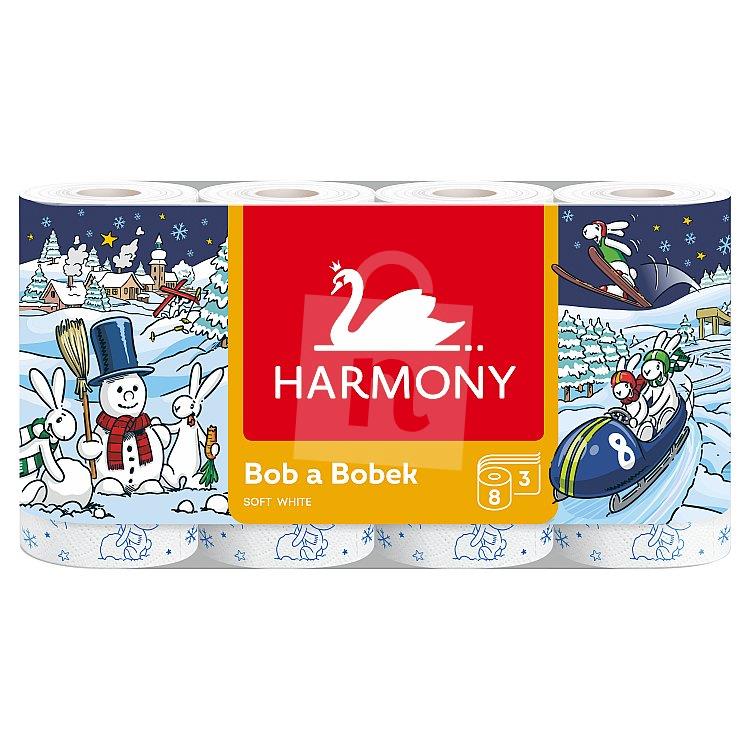 Toaletný papie Bob a Bobek Soft White 3-vrstvový 8ks Harmony