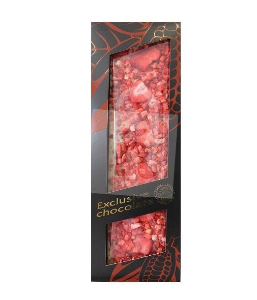 Čokoláda Exclusive biela s jahodami 120g Severka