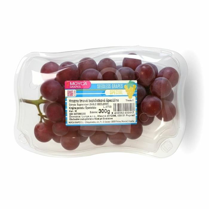 Hrozno tmavé bezkôstkové špecialne Sable Seedless 300g MOYCA