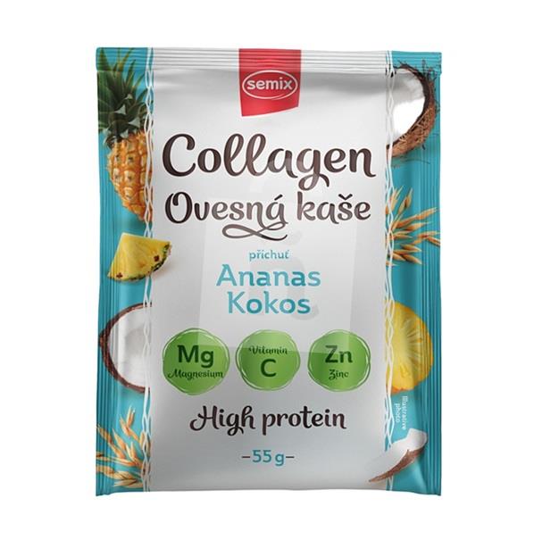 Kaša ovsená kaša Collagen high proteín ananás kokos 55g Semix