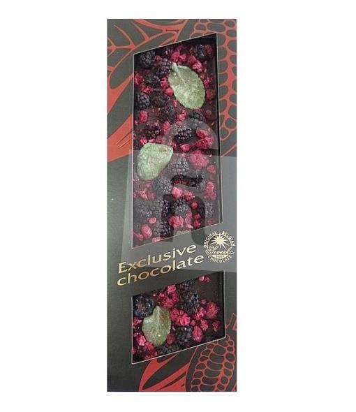 Čokoláda Exclusive horká s černicami, malinami a mätou 120g Severka