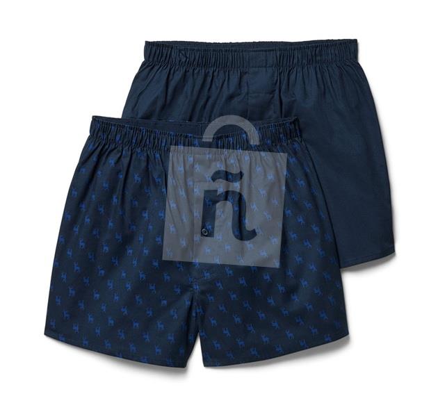 Boxerky pánske flanelové tmavomodré, tmavomodré s modrou potlačou M/5 2ks Tchibo