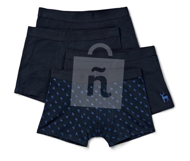 Boxerky pánske modré, s celoplošnou potlačou jeleňa XL/7 4ks Tchibo
