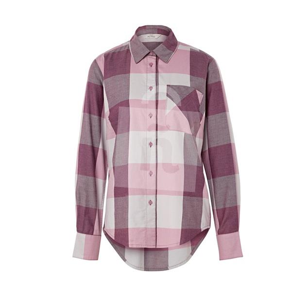 Blúzka dámska bordovočerveno-ružovo-svetlošedá károvaná 40 Tchibo