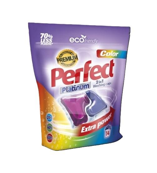 Gélové kapsule na pranie Extra power 2in1 color 14ks Perfect Platinum