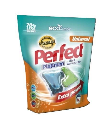 Gélové kapsule na pranie Extra power 2in1 universal 14ks Perfect Platinum