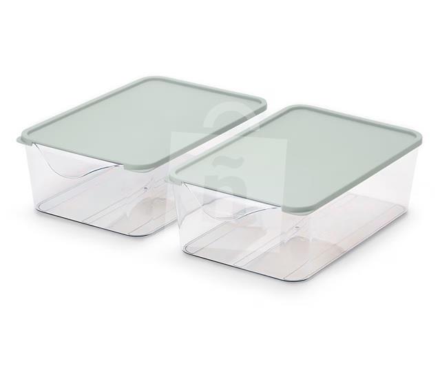 Dózy s vekom priehľadné, svetlozelené 2ks Tchibo